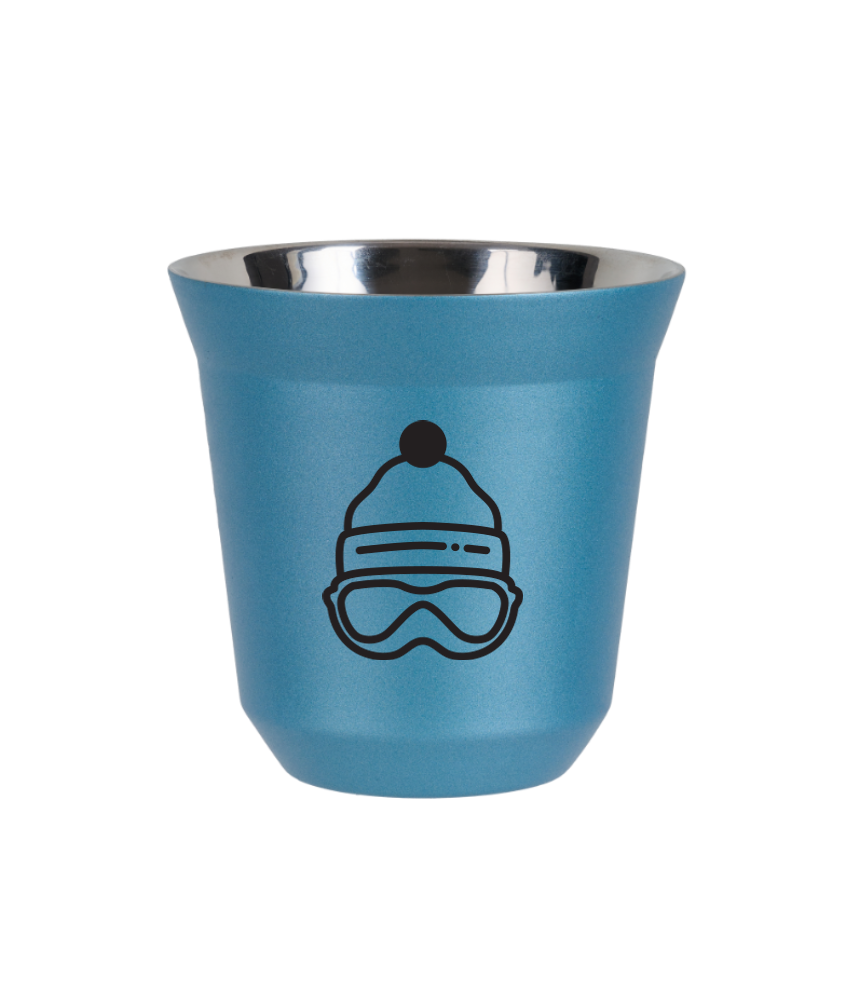 Tasse 240 ml BLEU CLAIR MÉTALLIQUE "Casquette"