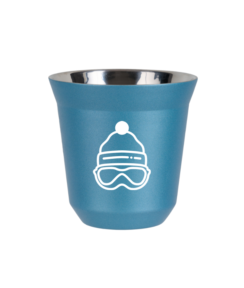 Tasse 240 ml BLEU CLAIR MÉTALLIQUE "Casquette (blanc)" Tasse 240 ml BLEU CLAIR MÉTALLIQUE "Casquette (blanc)"