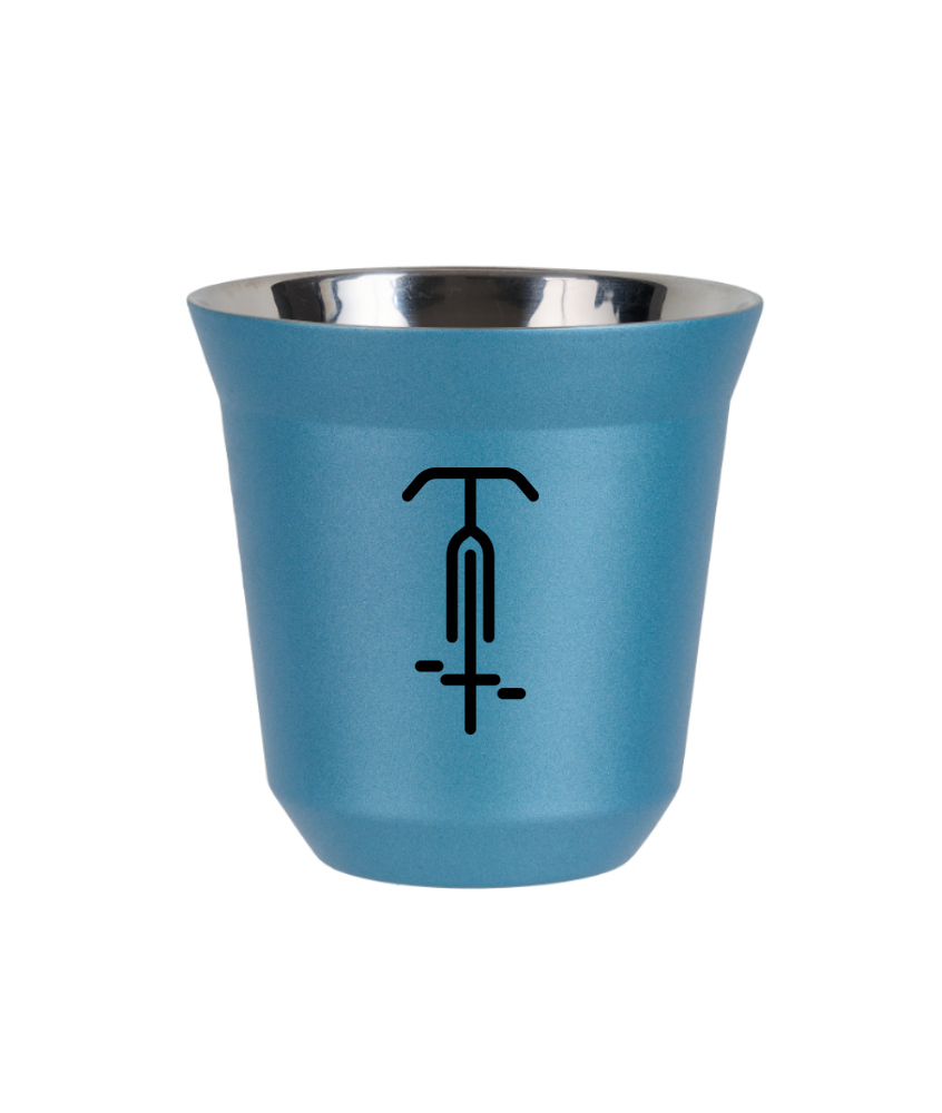 Tasse 240 ml BLEU CLAIR MÉTALLIQUE "Cyclisme 1 (noir)"