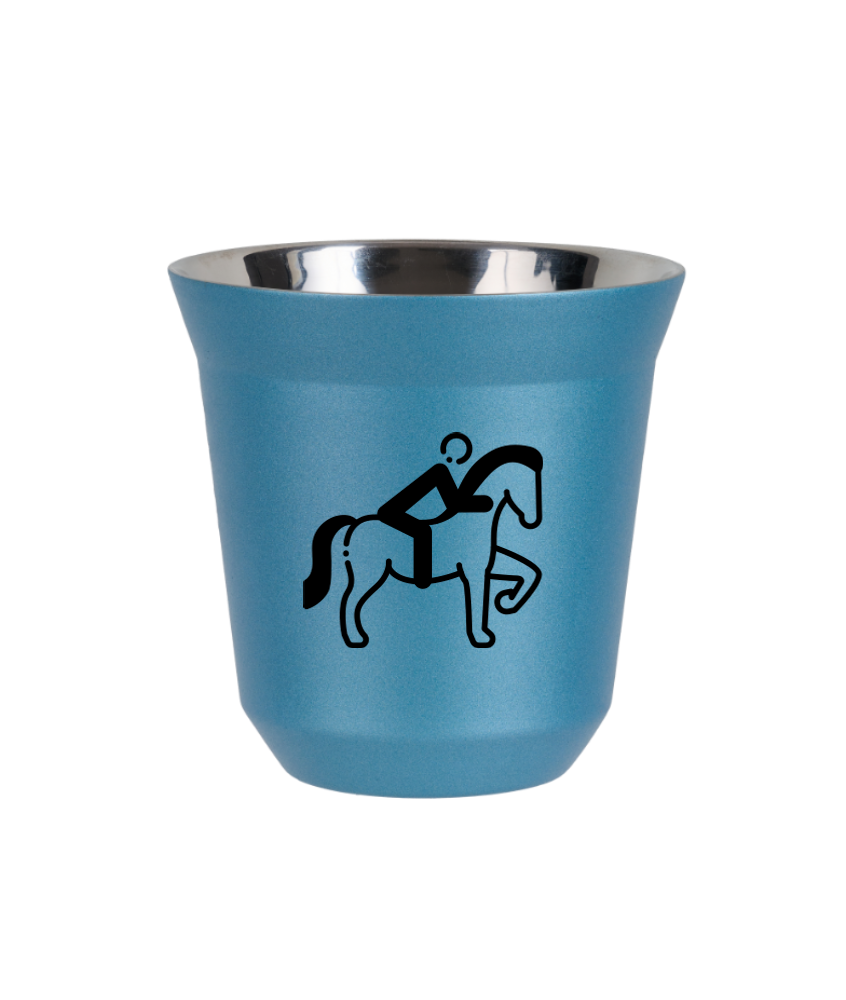 Tasse 240 ml BLEU CLAIR MÉTALLIQUE "Équitation 2 (noir)" Tasse 240 ml BLEU CLAIR MÉTALLIQUE "Équitation 2 (noir)"