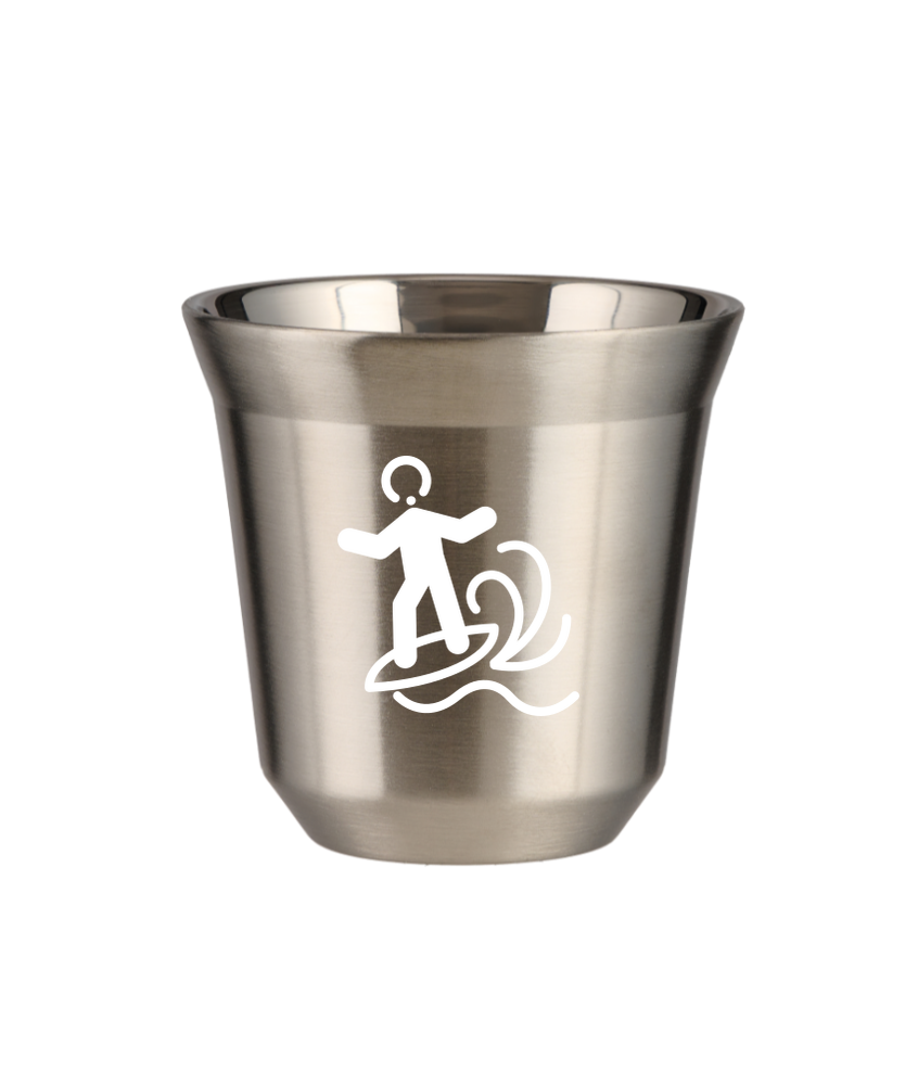 Tasse 80 ml ARGENT "Planche à voile (blanc)"