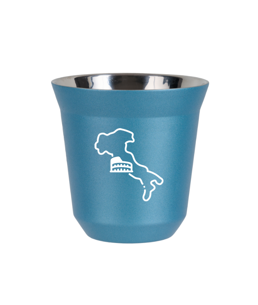 Tasse 240 ml BLEU CLAIR MÉTALLIQUE "Italie (blanc)" Tasse 240 ml BLEU CLAIR MÉTALLIQUE "Italie (blanc)"