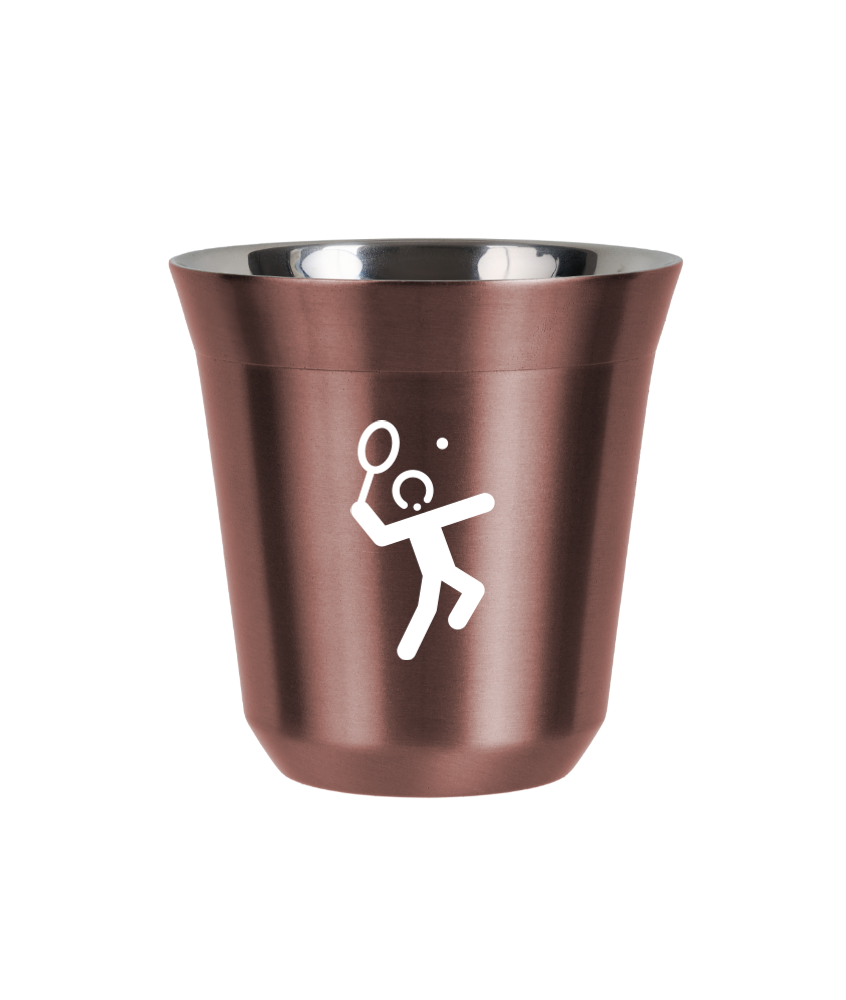 Tasse 240 ml OR ROSE "Tennis 2 (blanc)" Tasse 240 ml OR ROSE "Tennis 2 (blanc)"