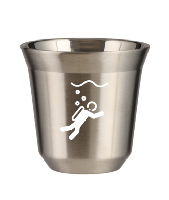 Tasse 80 ml ARGENT "Plongée (blanc)" Tasse 80 ml ARGENT "Plongée (blanc)"