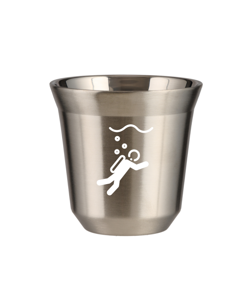 Tasse 80 ml ARGENT "Plongée (blanc)"