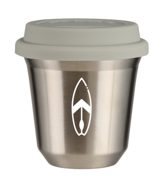 Tasse 80 ml ARGENT "Planche (blanc)", avec couvercle blanc Tasse 80 ml ARGENT "Planche (blanc)", avec couvercle blanc