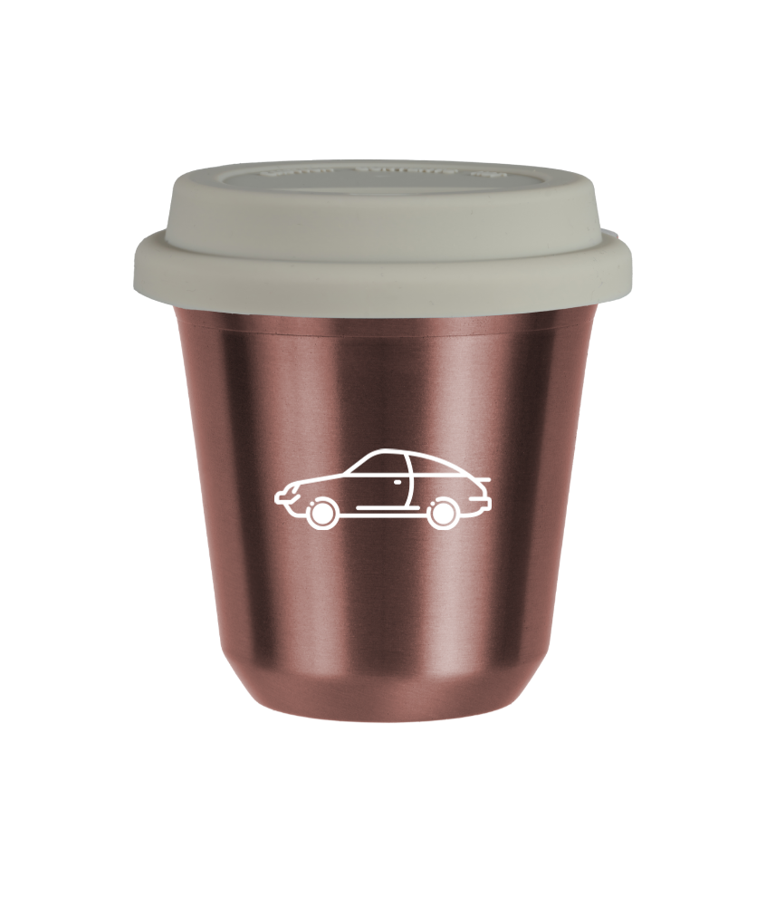 Tasse 240 ml OR ROSE "Voiture (blanc)", avec couvercle blanc Tasse 240 ml OR ROSE "Voiture (blanc)", avec couvercle blanc