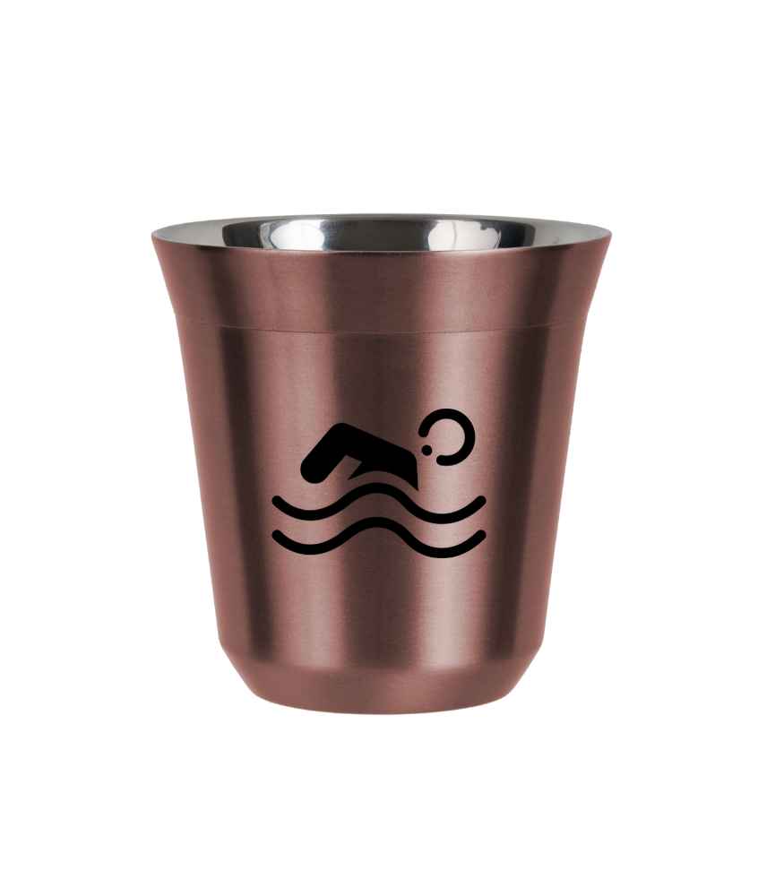 Tasse 240 ml OR ROSE "Natation (noir)"