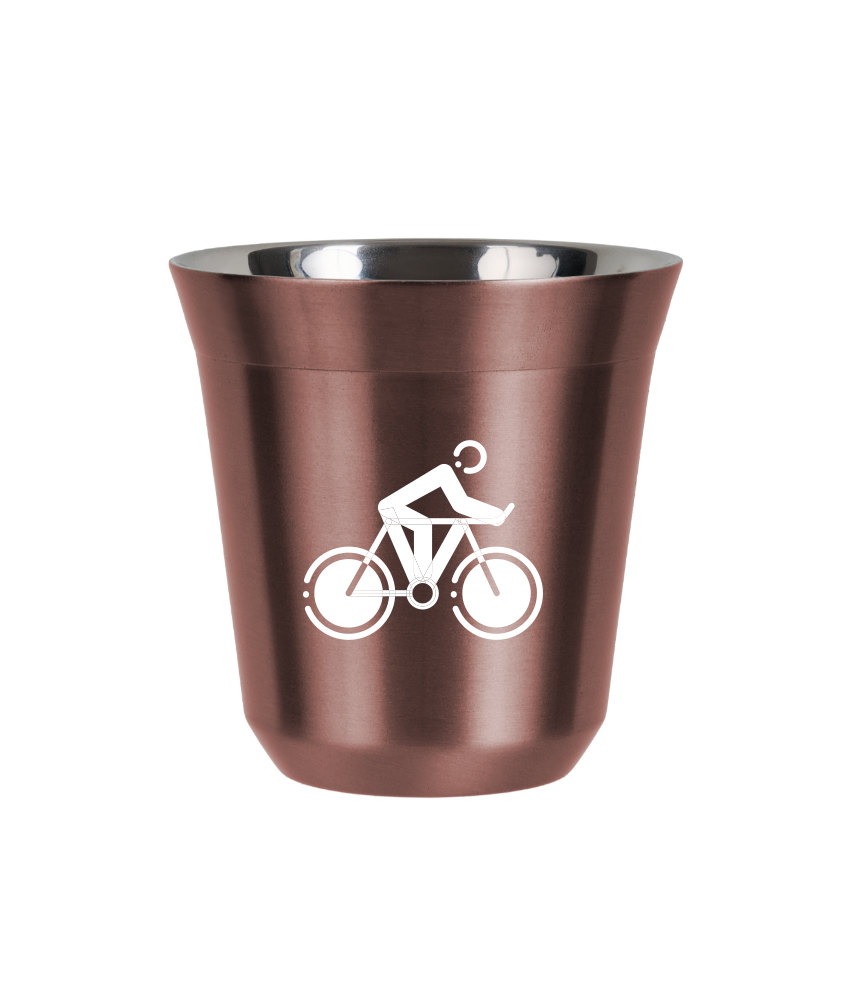 Tasse 240 ml OR ROSE "Cyclisme 2 (blanc)" Tasse 240 ml OR ROSE "Cyclisme 2 (blanc)"