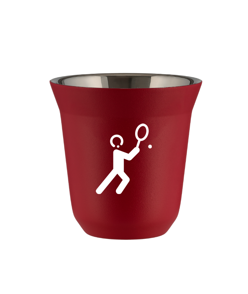 Tasse 240 ml ROUGE "Tennis 1 (blanc)"