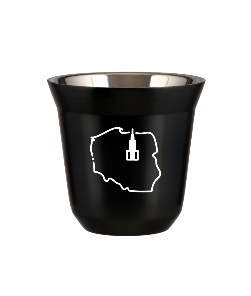 Tasse 80 ml NOIR "Pologne (blanc)"