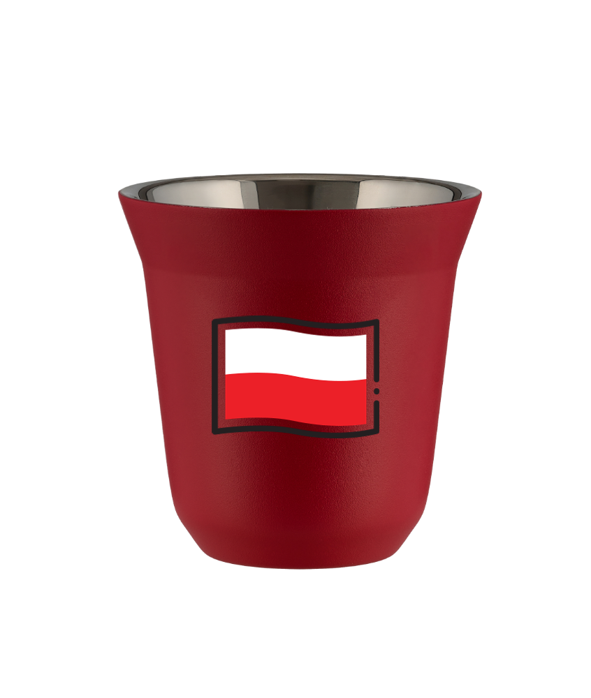 Tasse 240 ml ROUGE "Drapeau polonais (noir)"