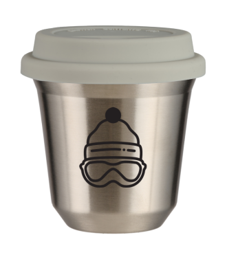 Tasse 80 ml ARGENT "Casquette", avec couvercle blanc Tasse 80 ml ARGENT "Casquette", avec couvercle blanc
