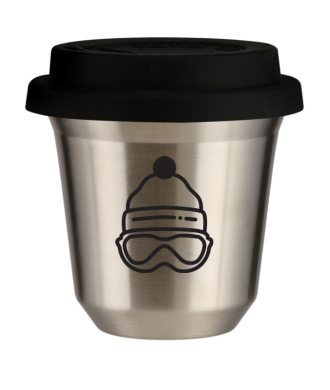 Tasse 80 ml ARGENT "Casquette (noir)", avec couvercle noir Tasse 80 ml ARGENT "Casquette (noir)", avec couvercle noir