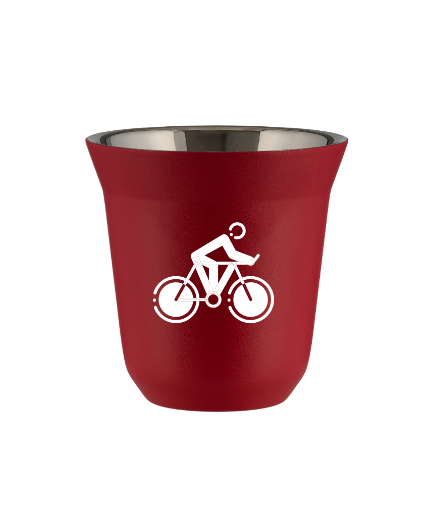 Tasse 240 ml ROUGE "Cyclisme 2 (blanc)" Tasse 240 ml ROUGE "Cyclisme 2 (blanc)"