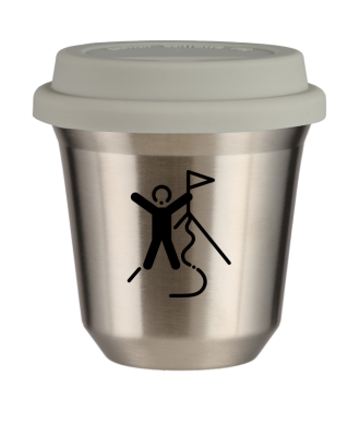 Tasse 80 ml ARGENT "Escalade 1", avec couvercle blanc Tasse 80 ml ARGENT "Escalade 1", avec couvercle blanc