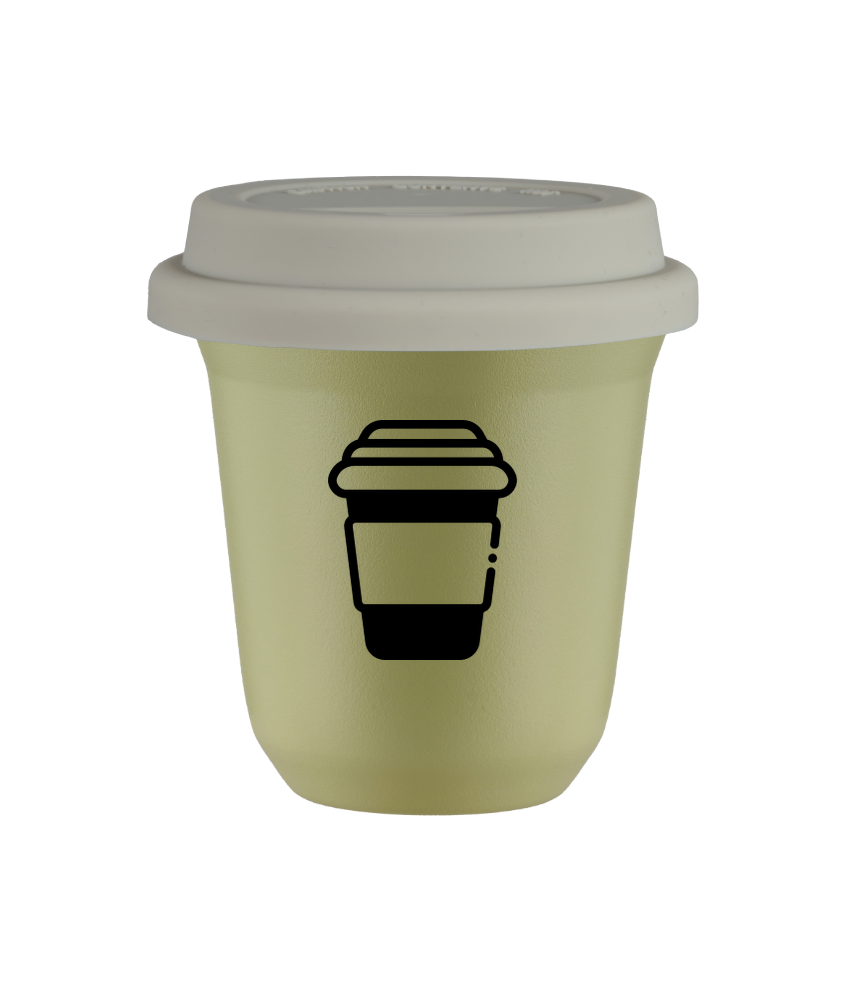 Tasse 240 ml PISTACHE, avec couvercle blanc Tasse 240 ml PISTACHE, avec couvercle blanc
