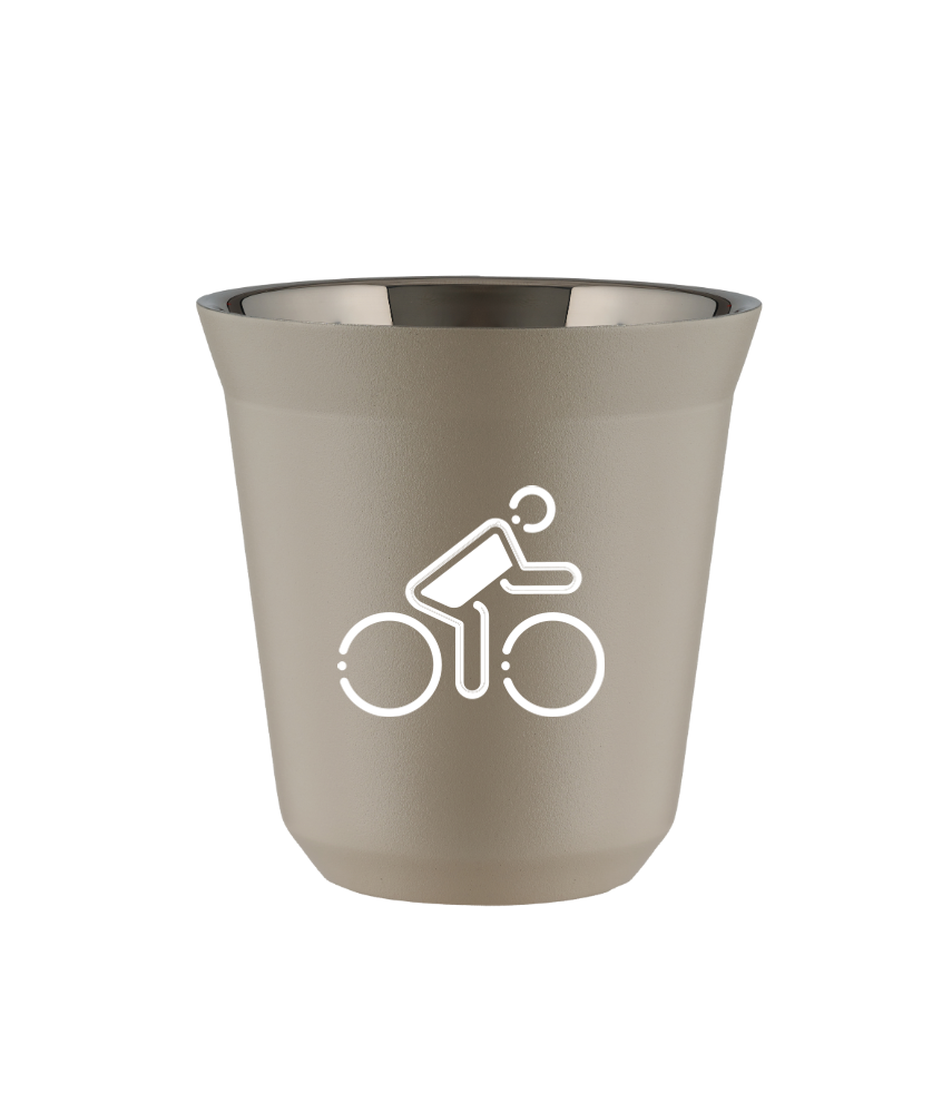 Tasse 240 ml BEIGE "Cycliste aux couleurs polonaises (blanc)"