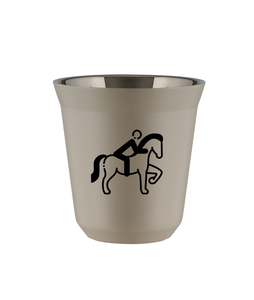 Tasse 240 ml BEIGE "Équitation 2 (noir)" Tasse 240 ml BEIGE "Équitation 2 (noir)"