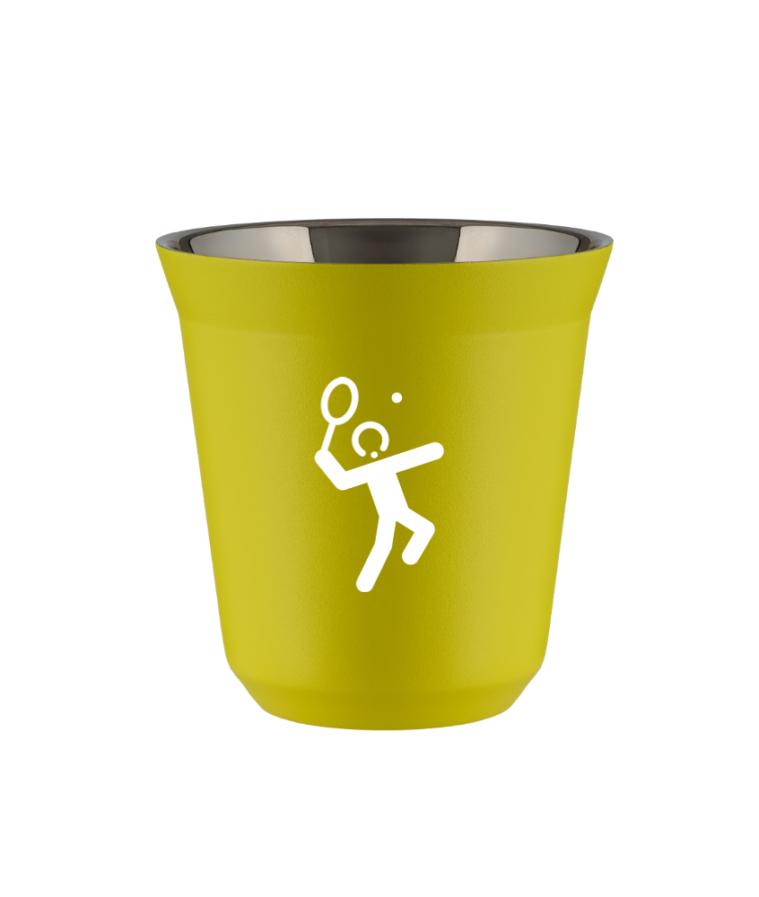 Tasse 240 ml JAUNE "Tennis 2 (blanc)" Tasse 240 ml JAUNE "Tennis 2 (blanc)"