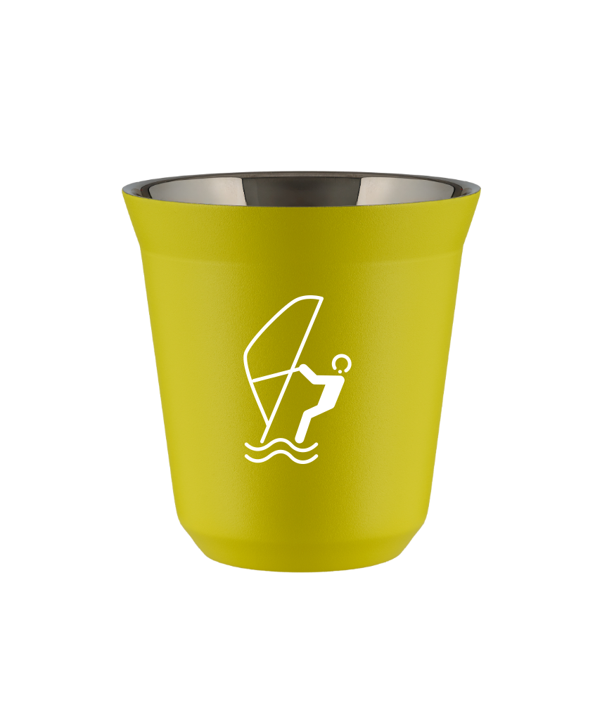 Tasse 240 ml JAUNE "Sports nautiques (blanc)" Tasse 240 ml JAUNE "Sports nautiques (blanc)"