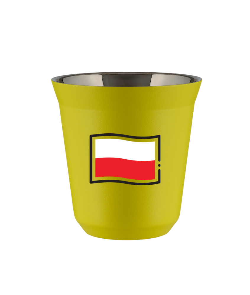 Tasse 240 ml JAUNE "Drapeau polonais (noir)" Tasse 240 ml JAUNE "Drapeau polonais (noir)"