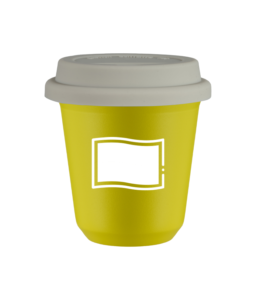 Tasse 240 ml JAUNE "Drapeau polonais (blanc)", avec couvercle blanc Tasse 240 ml JAUNE "Drapeau polonais (blanc)", avec couvercle blanc
