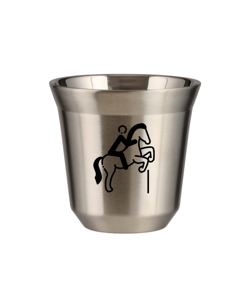 Tasse 80 ml ARGENT "Équitation 1 (noir)"
