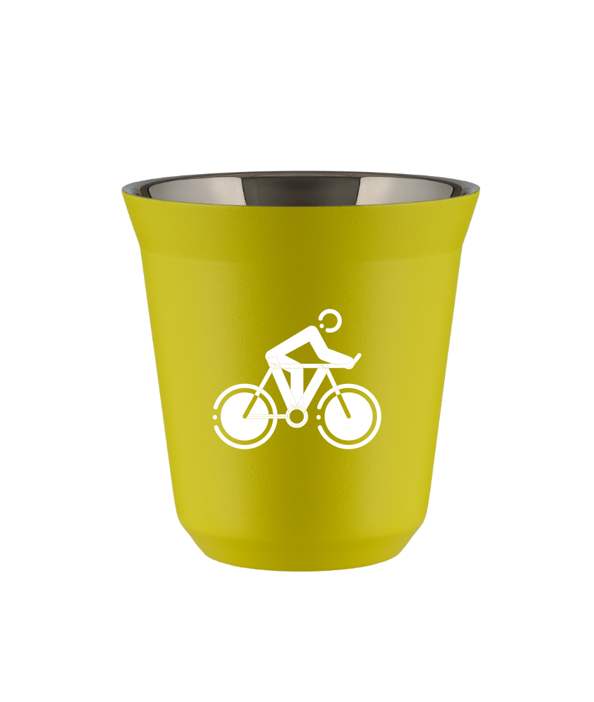 Tasse 240 ml JAUNE "Cyclisme 2 (blanc)"