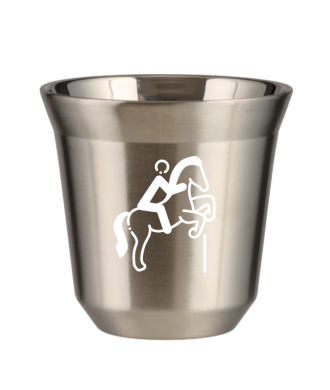 Tasse 80 ml ARGENT "Équitation 1 (blanc)" Tasse 80 ml ARGENT "Équitation 1 (blanc)"