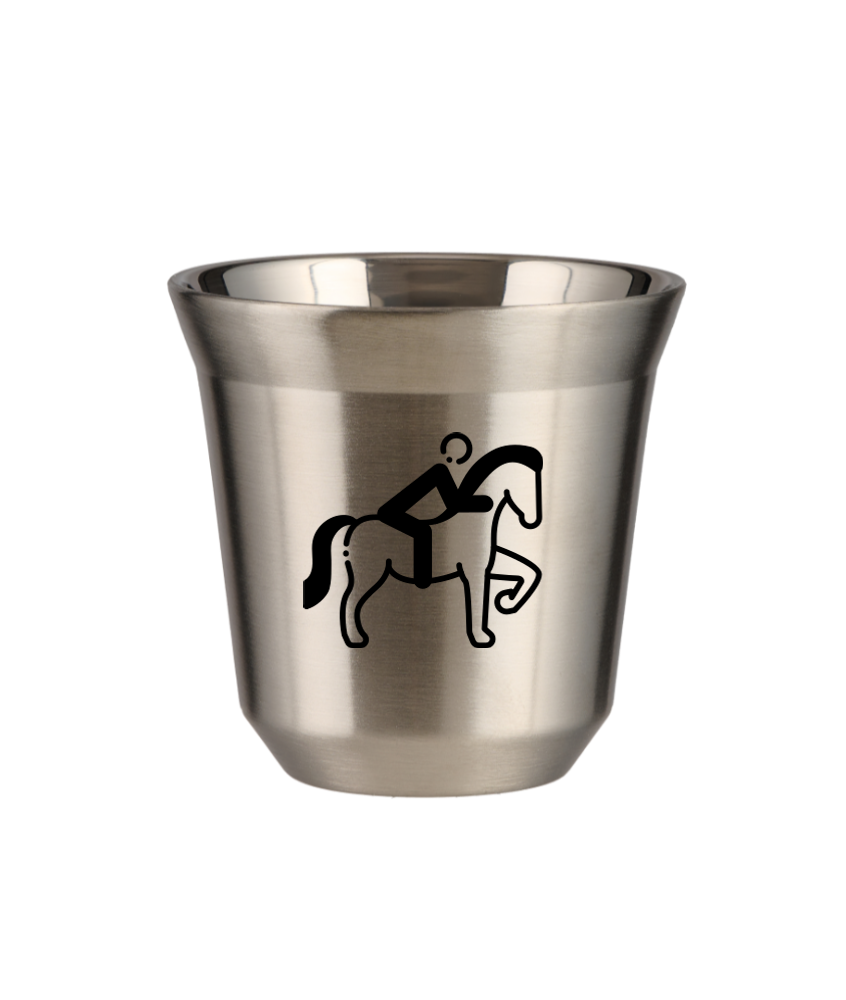 Tasse 80 ml ARGENT "Équitation 2 (noir)"