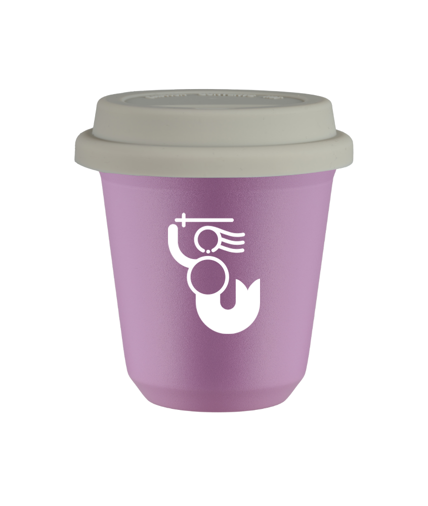 Tasse 240 ml LILAS "WARSZAWSKA SYRENKA (blanc)", avec couvercle blanc
