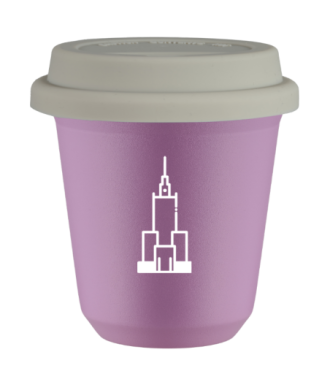 Tasse 240 ml LILAS "Pałac kultury i nauki (blanc)", avec couvercle blanc Tasse 240 ml LILAS "Pałac kultury i nauki (blanc)", avec couvercle blanc