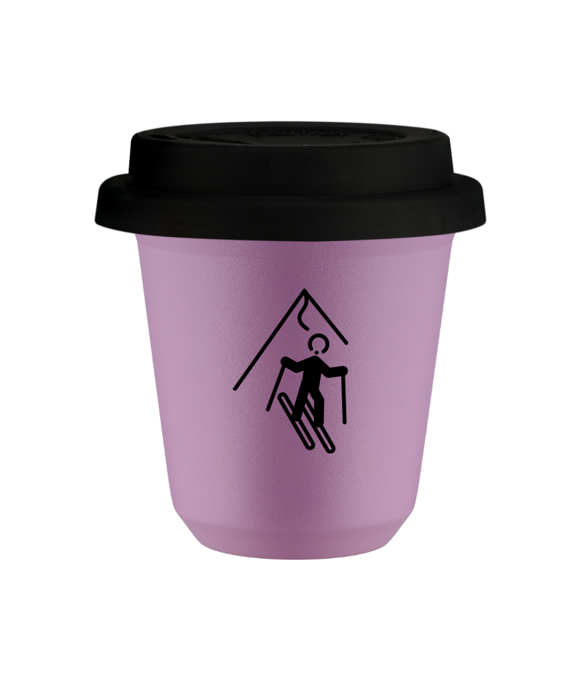 Tasse 240 ml LILAS "Ski", avec couvercle noir
