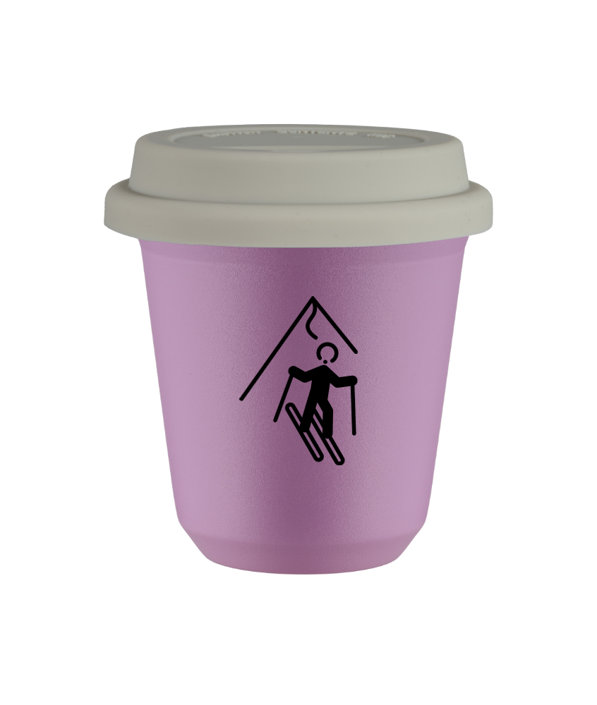 Tasse 240 ml LILAS "Ski", avec couvercle blanc Tasse 240 ml LILAS "Ski", avec couvercle blanc