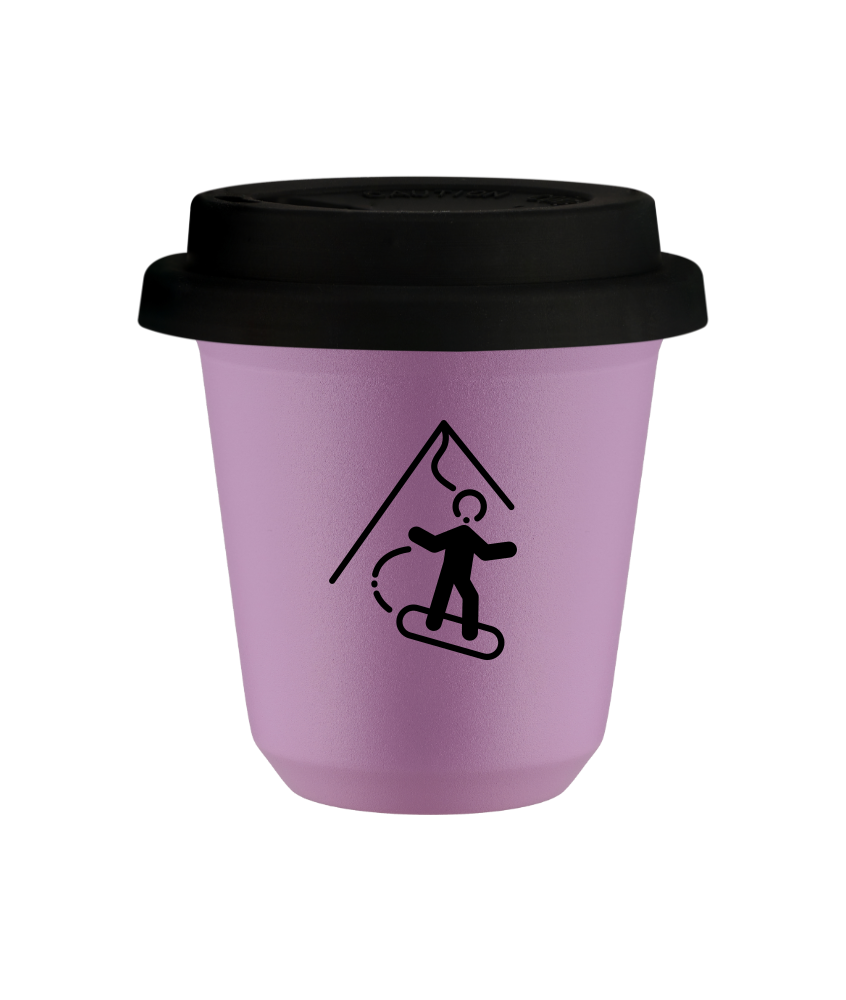 Tasse 240 ml LILAS "Snowboard", avec couvercle noir Tasse 240 ml LILAS "Snowboard", avec couvercle noir