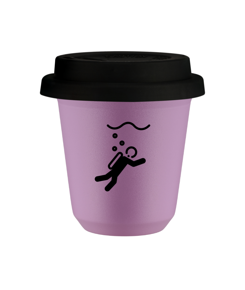 Tasse 240 ml LILAS "Plongée (noir)", avec couvercle noir Tasse 240 ml LILAS "Plongée (noir)", avec couvercle noir