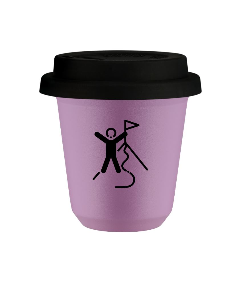 Tasse 240 ml LILAS "Escalade 1 (noir)", avec couvercle noir