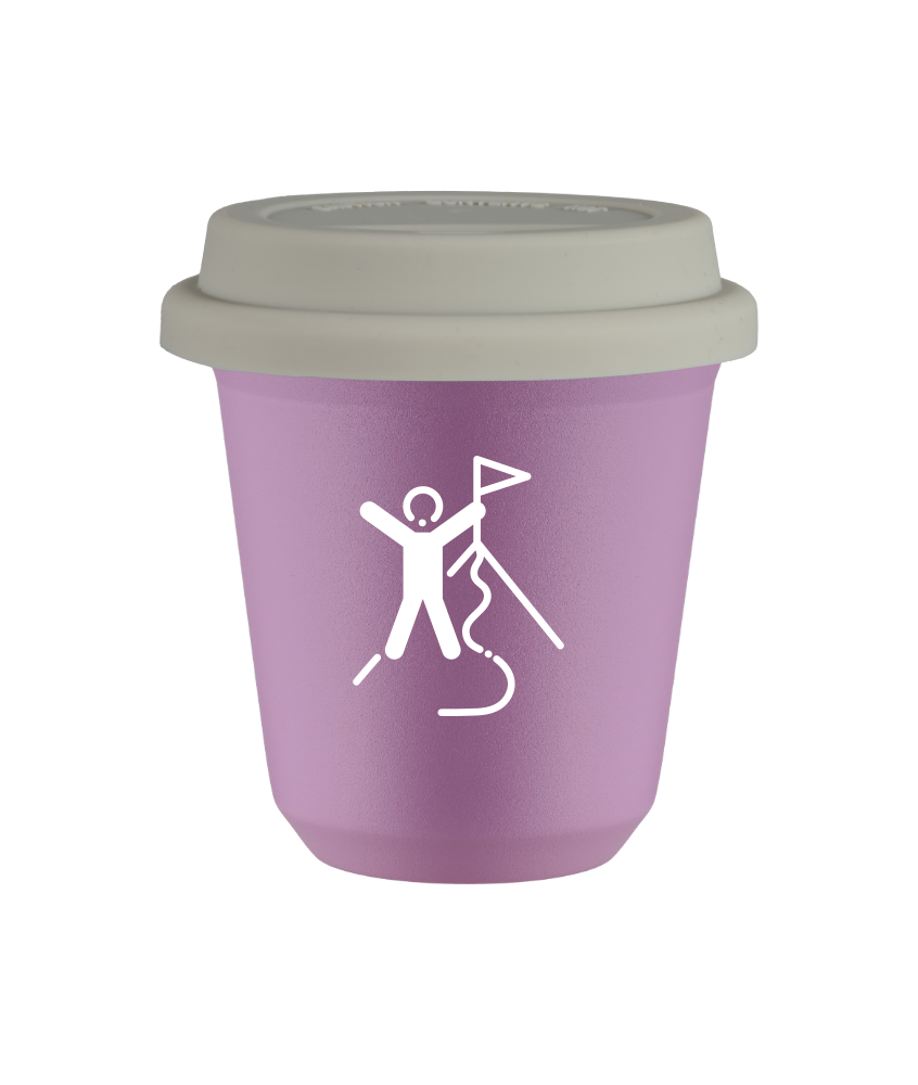 Tasse 240 ml LILAS "Escalade 1 (blanc)", avec couvercle blanc Tasse 240 ml LILAS "Escalade 1 (blanc)", avec couvercle blanc