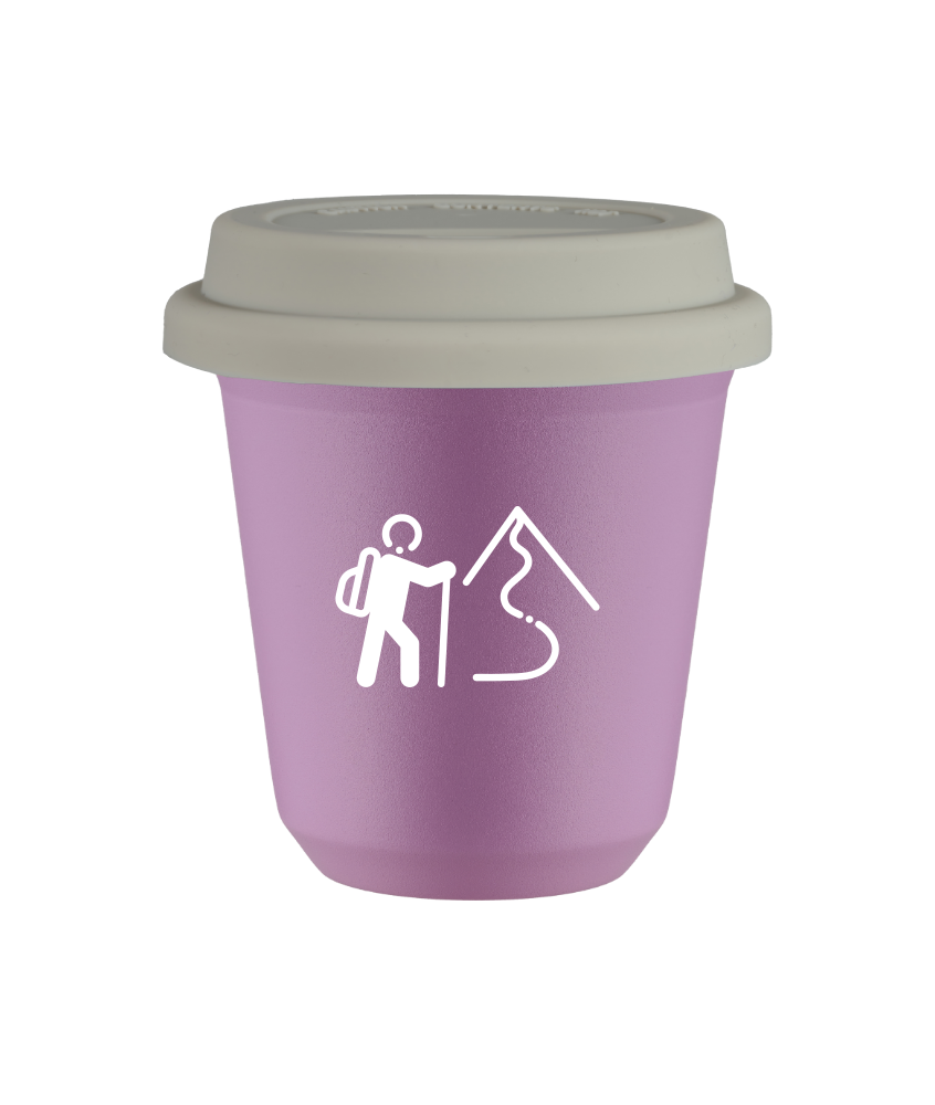 Tasse 240 ml LILAS "Escalade 2 (blanc)", avec couvercle blanc Tasse 240 ml LILAS "Escalade 2 (blanc)", avec couvercle blanc