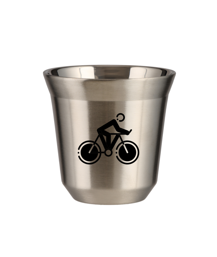 Tasse 80 ml ARGENT "Cyclisme 2 (noir)"