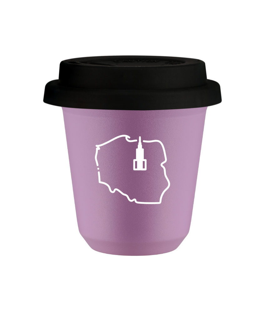 Tasse 240 ml LILAS "Pologne (blanc)", avec couvercle noir Tasse 240 ml LILAS "Pologne (blanc)", avec couvercle noir