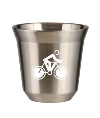 Tasse 80 ml ARGENT "Cyclisme 2 (blanc)" Tasse 80 ml ARGENT "Cyclisme 2 (blanc)"