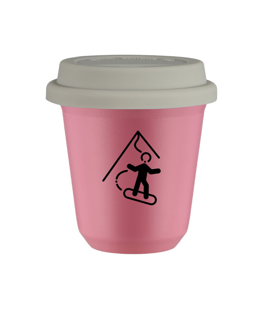 Tasse 240 ml ROSE "Snowboard", avec couvercle blanc Tasse 240 ml ROSE "Snowboard", avec couvercle blanc