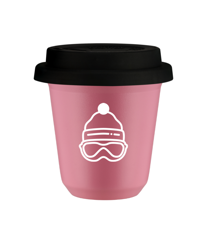 Tasse 240 ml ROSE "Casquette (blanc)", avec couvercle noir Tasse 240 ml ROSE "Casquette (blanc)", avec couvercle noir