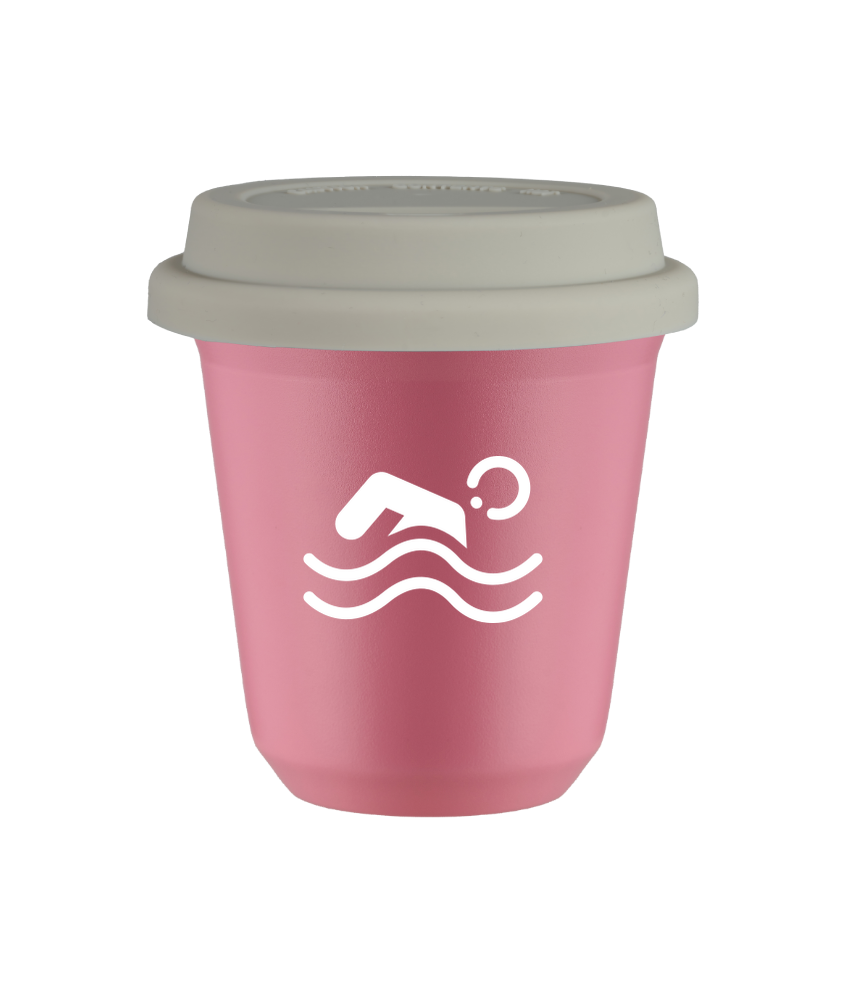 Tasse 240 ml ROSE "Natation (blanc)", avec couvercle blanc Tasse 240 ml ROSE "Natation (blanc)", avec couvercle blanc