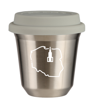 Tasse 80 ml ARGENT "Pologne (blanc)", avec couvercle blanc Tasse 80 ml ARGENT "Pologne (blanc)", avec couvercle blanc