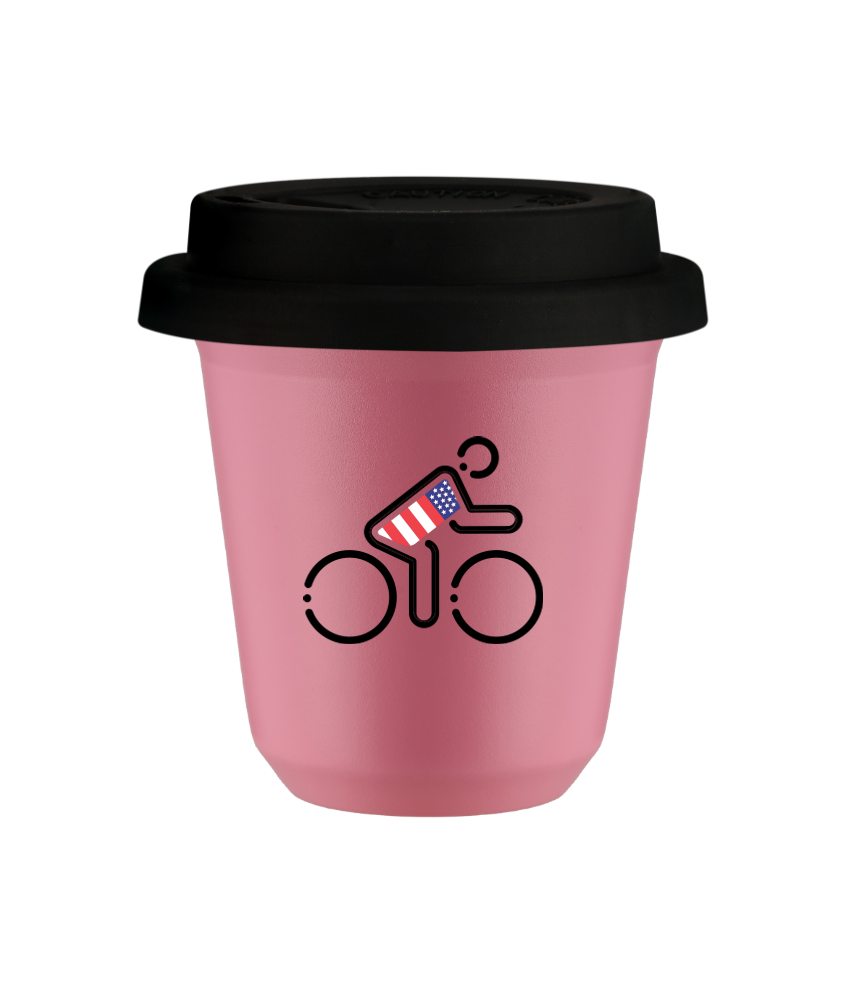 Tasse 240 ml ROSE "Cycliste aux couleurs britanniques (noir)", avec couvercle noir Tasse 240 ml ROSE "Cycliste aux couleurs britanniques (noir)", avec couvercle noir