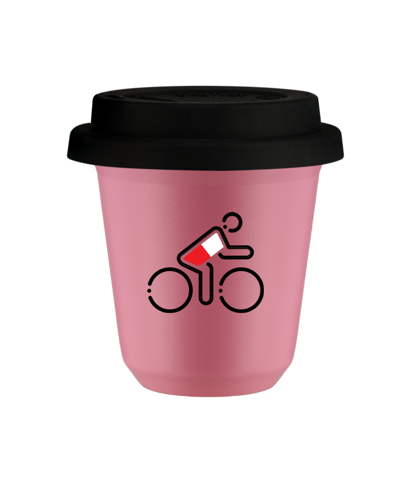 Tasse 240 ml ROSE "Cycliste aux couleurs polonaises (noir)", avec couvercle noir Tasse 240 ml ROSE "Cycliste aux couleurs polonaises (noir)", avec couvercle noir