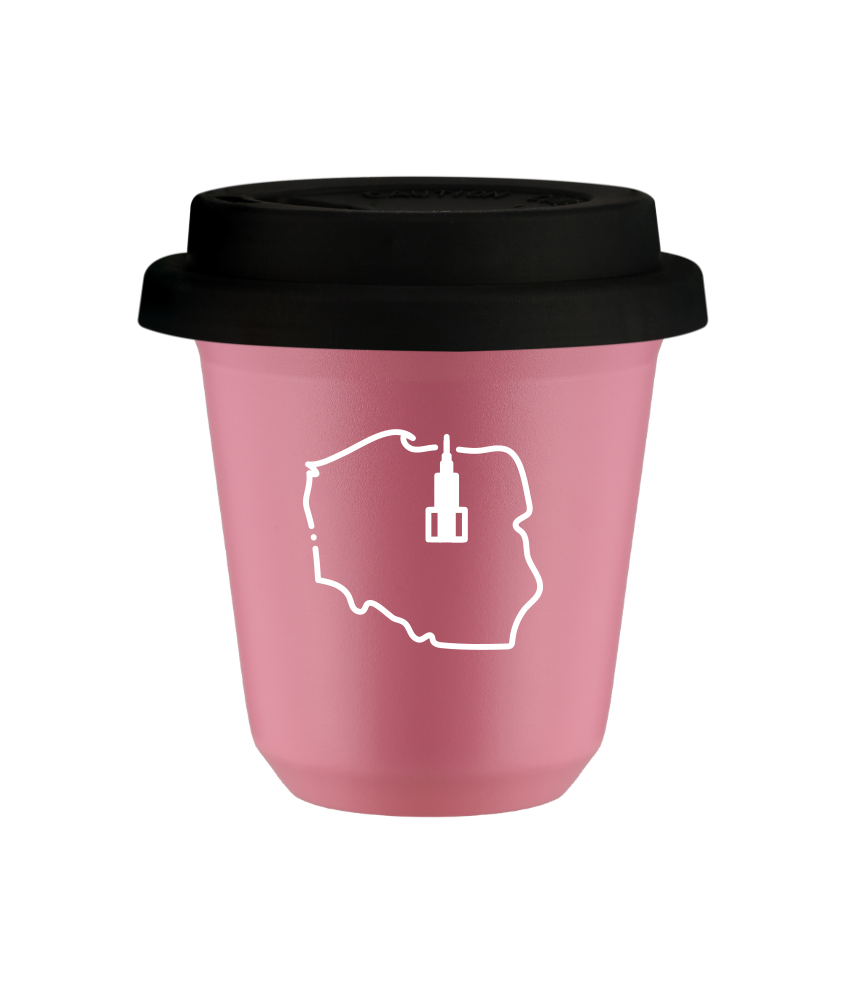Tasse 240 ml ROSE "Pologne (blanc)", avec couvercle noir Tasse 240 ml ROSE "Pologne (blanc)", avec couvercle noir